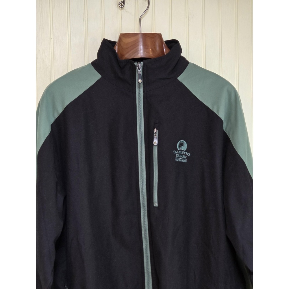Turtleson Jacket Mens Medium Black Full Zip‎ Golf Windbreaker Palmetto Dunes